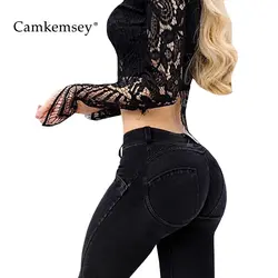 CamKemsey пикантные низкая талия Push Up Bodycon джинсы для женщин женские джеггинсы 2019 элегантный персик хип стрейч узкие джинсовые штаны капри