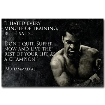 

Muhammed Ali Motivational Quote Art Silk Fabric Poster 13x20 24x36 inch Inspirational Sport Pictures for Room Wall Decor 017
