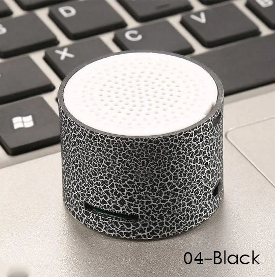 Портативный цветной светодиодный мини-динамик с Bluetooth, беспроводное Bluetooth, маленькое радио с usb-динамик+ tf-карта - Цвет: black