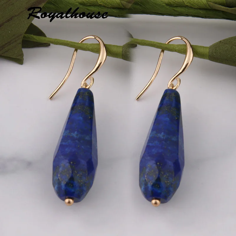 

Royalhouse Drop Big Earring Natural stone Earrings Dangle Brand Large Long Brinco Christmas Ear Accessories Oorbellen