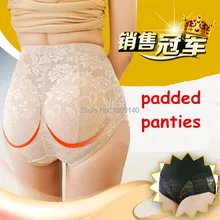 Women Padded Panties Push Up Fake Butt Pads Black Nude Brief Breathable Buttock Abundant Butt Lift Hip Free shipping