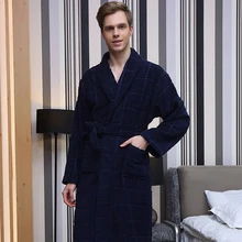 Зимний мужской халат, теплый, мягкий, фланелевый, полотенце, флис, длинный, плюс размер, XXL, халат, кимоно, мужской халат, халаты, одежда для влюбленных