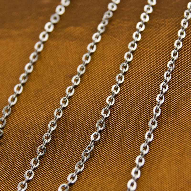Simsimi stainless steel Rolo chain Sell in meter 1.1/1.5/2mm thin fashion necklace cable style woman DIY | Украшения и аксессуары