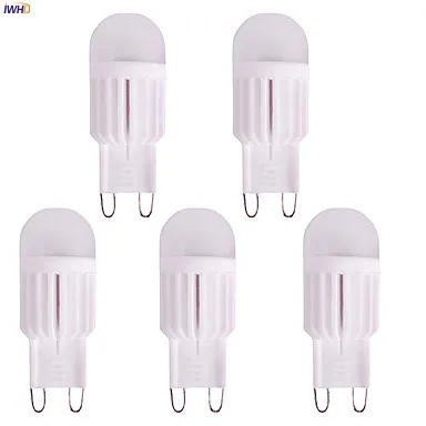 Iwhd 5 Pcs 1.5 W Creamic G9 Ha Condotto La Lampadina Lampada G9 220 V 100Lm Cob Dimmerabile Led G9 220 V Bi-Pin Luci Bianco Caldo Bianco 110 V-220 V