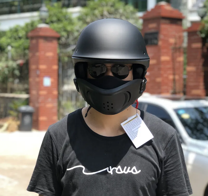 Ретро Локомотив мотоцикл изгой шлем точка Сертифицированный носить маску личность половина шлем