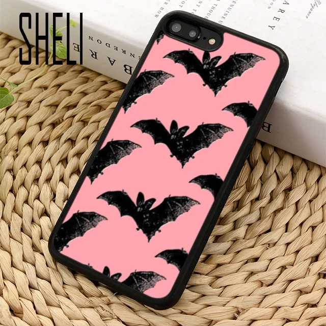 

SHELI Goth Vampire Bat Gothic Grunge Phone Case Cover For iPhone 5 6 6s 7 8 plus 11 pro X XR XS max Samsung S7 edge S8 S9 S10