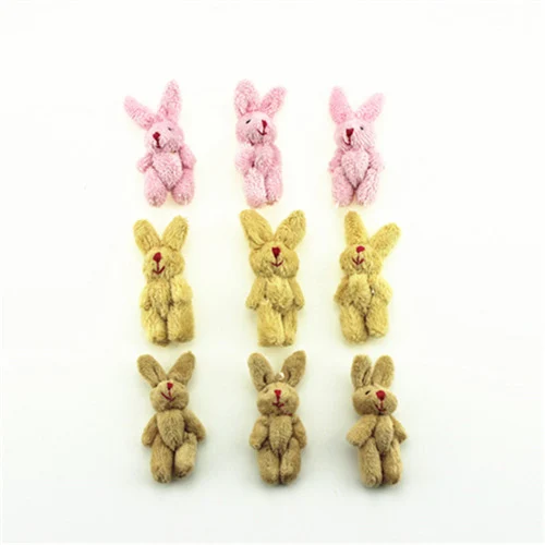 

1:12 1:6 Scale BJD little tiny yellow brown pink rabbits for Toy Doll Dollhouse Miniature Food Kitchen living room Accessories