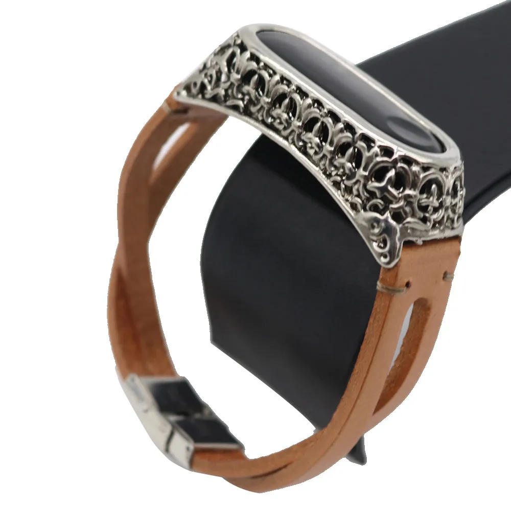 

2019 Watchbands Replacement Leather Wristband Band Strap Bracelet For Xiaomi Mi Band 3 Bracelet Fashion Retro Men Watch Belts