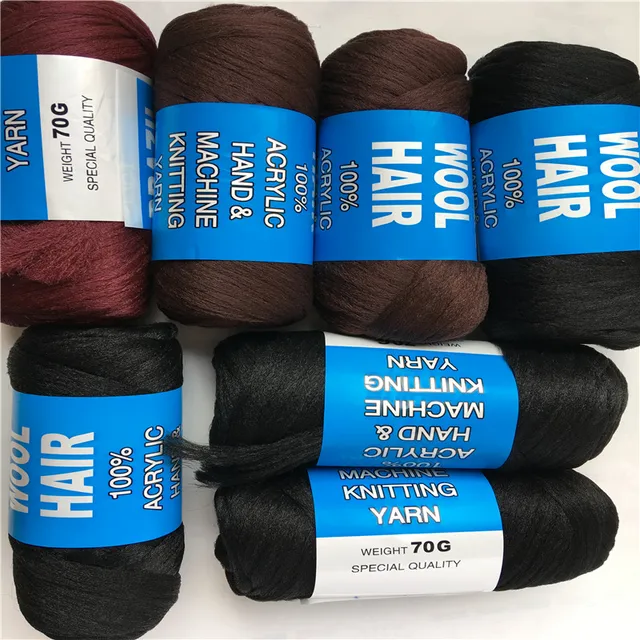 70g/ball 3 balls/lot hot sale wholesale new brazilian wool hair African hair yarn for sengalese