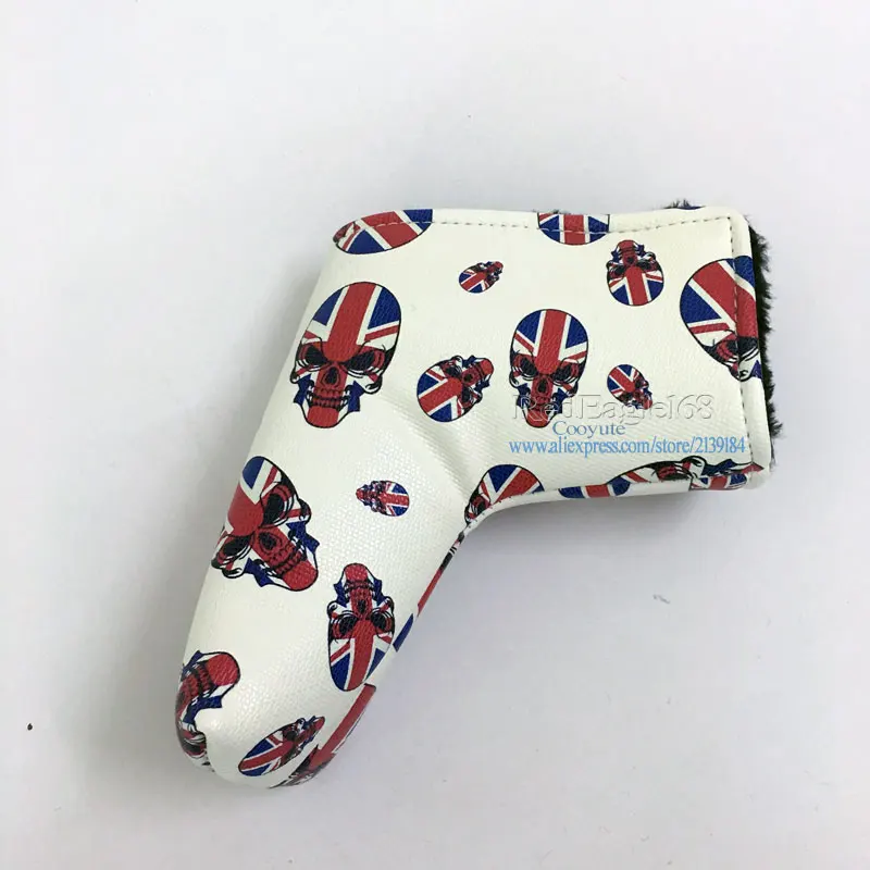 Новинка высокое качество головной убор для гольфа Cooyute с рисунком черепа ПУ чехол