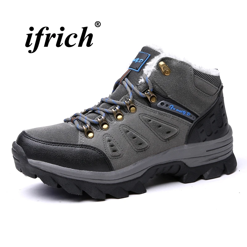 

Couples Hiking Boots Army Green Gray Climbing Boots for Men Big Size 36-47 Winter Sneakers for Woman High Top Mountain Shoes
