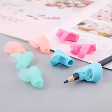 4 шт., устройство для подтягивания с одним пальцем в виде совы, силиконовый держатель для карандашей для детей, обучающая ручка для письма, канцелярские инструменты для коррекции