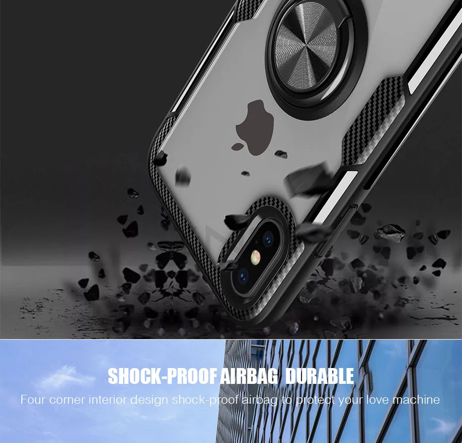 ZNP Luxury Magnetic Ring Stand Phone Case For iPhone 6 6s 7 8 Plus X Holder Full Cover Cases For iPhone X XS Max XR Case Shell