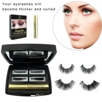 

2019 Hot Magnetic Liquid Eyeliner & Magnetic False Eyelashes Set Fast Drying Easy To Wear Long-lasting Liquid Eyeliner