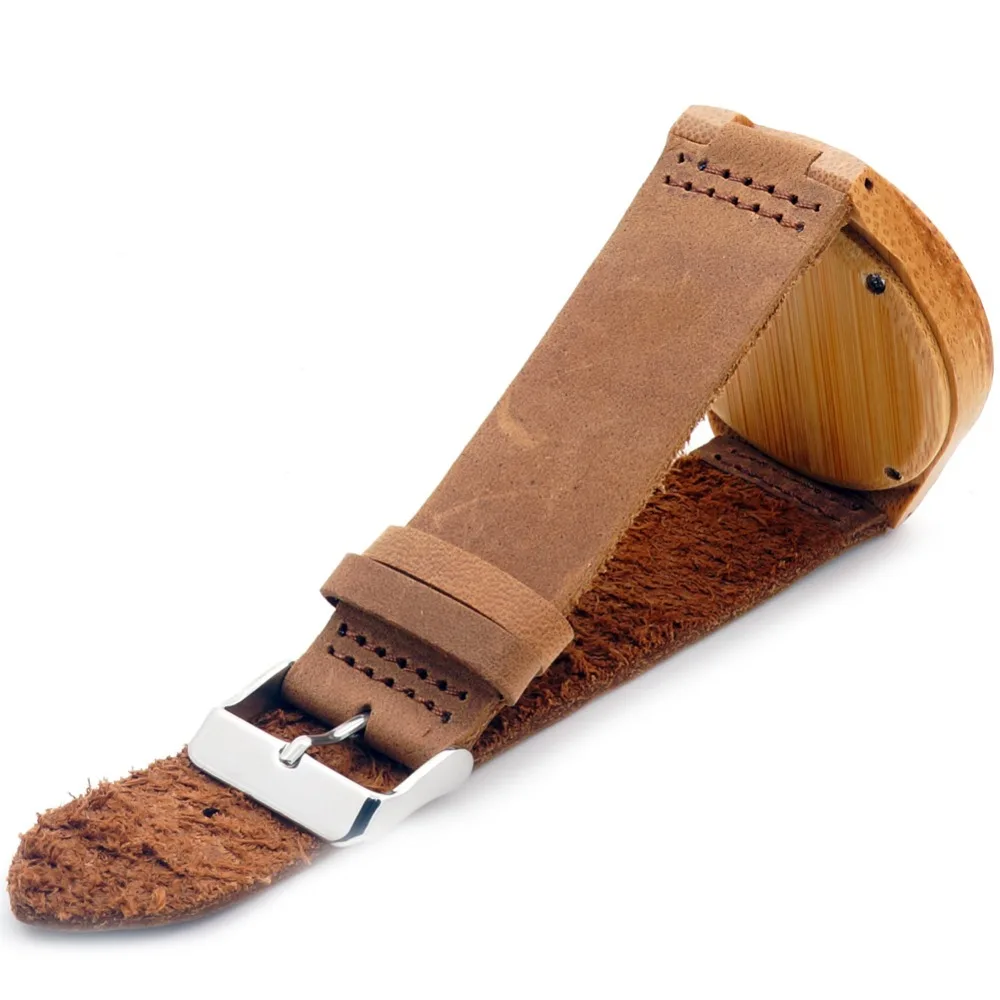 BOBO BIRD New Colorful Natural Bamboo Wood Men Watches With Real Leather Strap Relogio Masculino In Gift Box