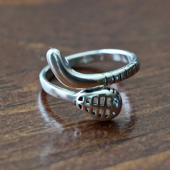 

Lacrosse Ring Adjustable Sports Team Gift Player- Jewelry free ship