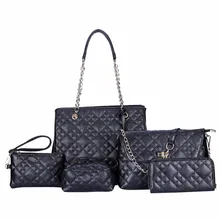 Famous Brand Women Bags 2017 Luxury Top Handle Composite Bags Female 5 Piece Set Messenger Shoulder
