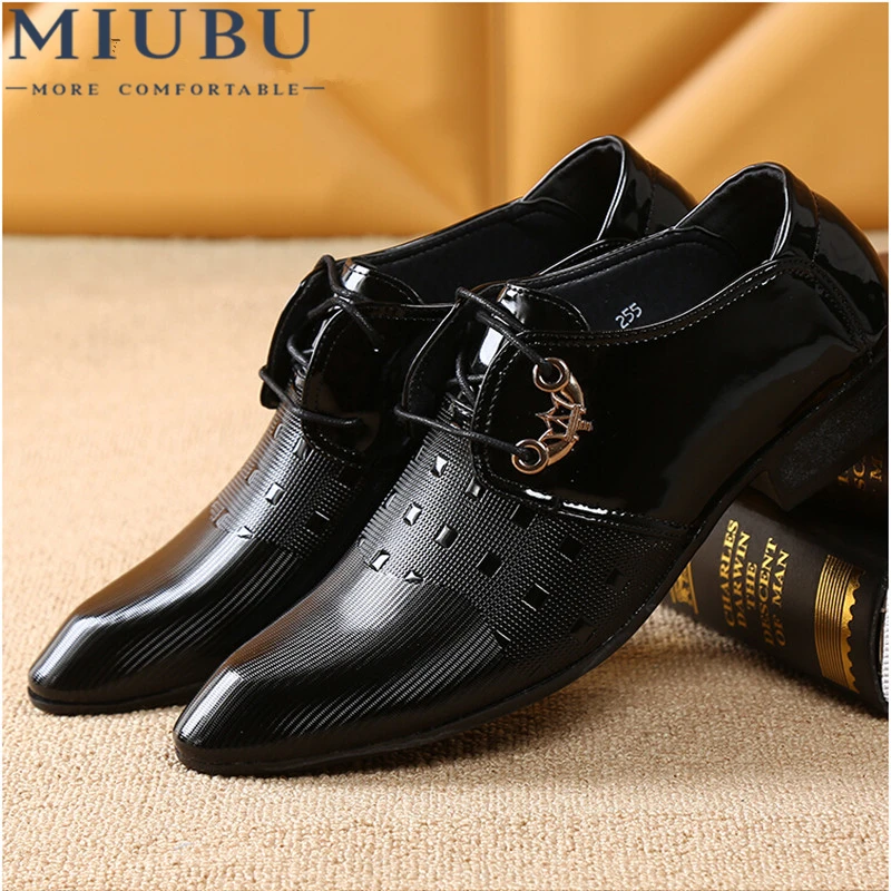 

MIUBU Office Men Dress Shoes Italian Wedding Man Casual Shoes Oxfords Suit Shoes Man Flats Leather Shoes Zapatos Hombre