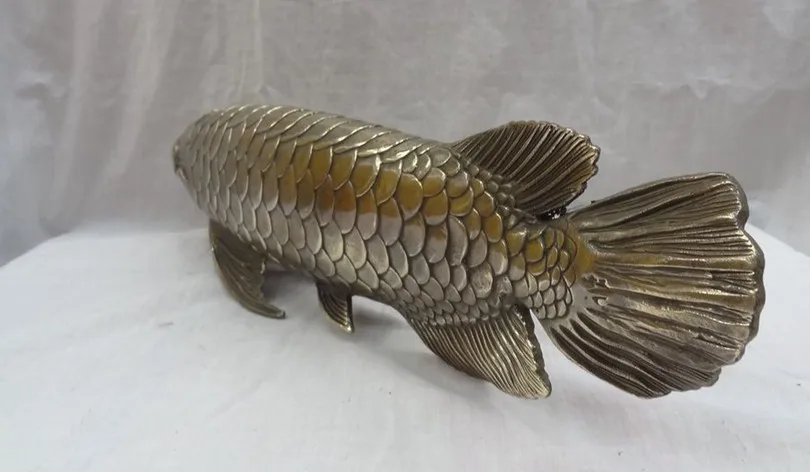 ZSR bir 00878 18&quot China Chinese Bronze Animals Sculpture JiXiang Wealth Lucky Fish Statue | Дом и сад