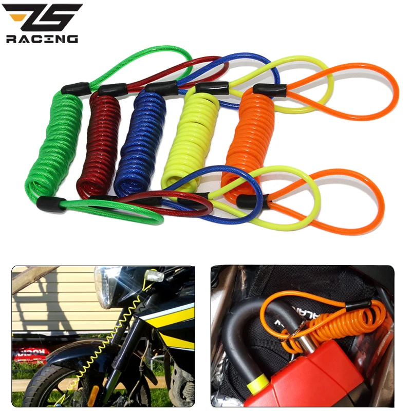 

ZS Racing Motorcycle Scooter Alarm Disc Lock Security Anti Thief Reminder Cable Bike Motorbike Anti Thief Safety Tools 5 Color