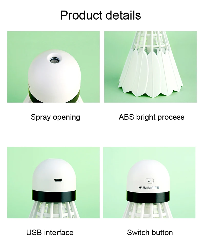 Креативный Мини Бадминтон увлажнитель эфирное масло диффузор Арома лампа светодиодный ночник легкие увлажнители USB Fogger автомобильный освежитель воздуха