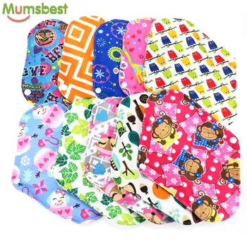 

[Mumsbest] 10PCS Bamboo Cotton Washable Cloth Maternity Pads Menstrual Reusable Sanitary Pads Napkin Waterproof Panty Liners
