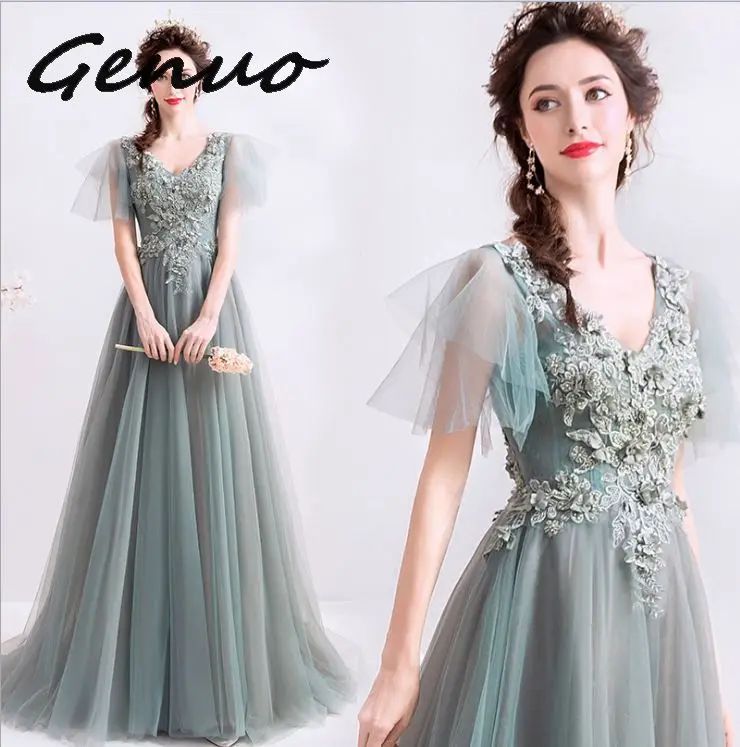 

Genuo New 2019 Women Sexy Irregular Neck Off Shoulder Backless Dresses Female Elegant Solid Color Maxi Dress 1207