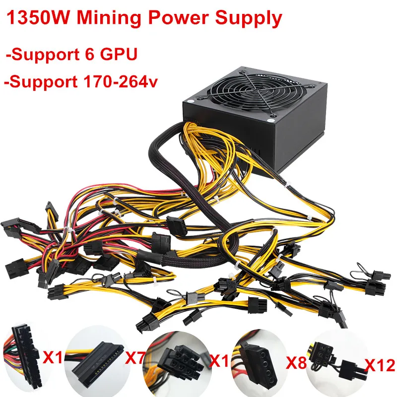 T. f. skywindintl 1350 واط atx pc امدادات الطاقة 1350 واط مينر التعدين امدادات الطاقة آلة التعدين تلاعب ل ethereum التعدين 24Pin ماكس 1600 واط