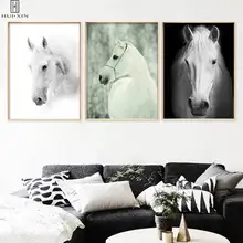Wall Art Modern Canvas Posters Strong White Horses Running Decorative Paintings Unframed Print Picture Home Living Room Decor sunset horses pattern unframed decorative canvas paintings