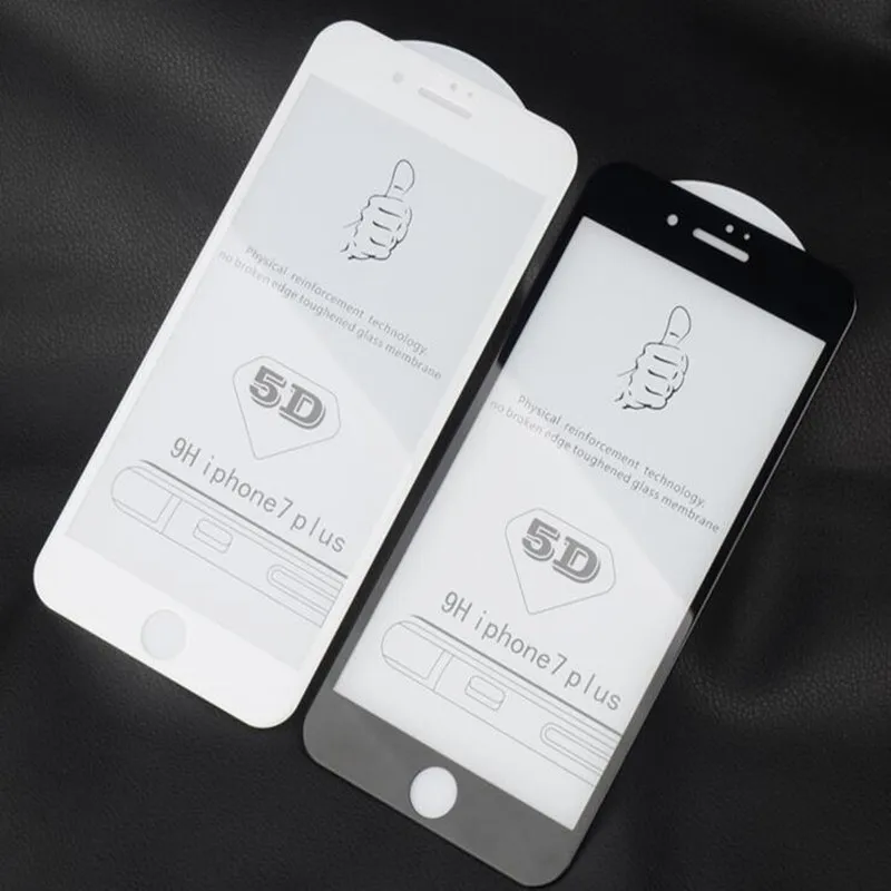 

hopeboth 10pcs 9H Hardness Anti-Scratch 5D Screen Protector for iPhone XS MAX XR 6 6s 8 8P 7 7P Full Cover Curved Tempered Glass