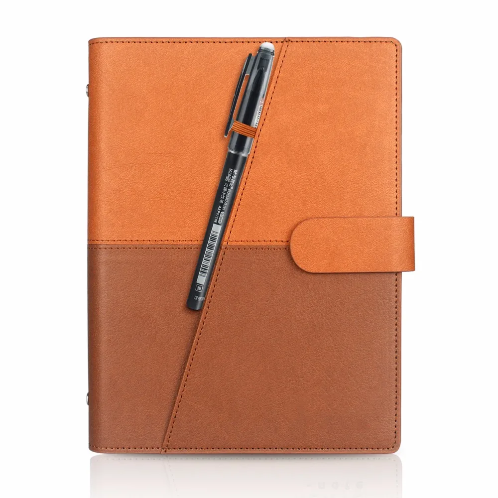 

Erasable Notebook Paper Reusable Smart Wirebound Notebook Cloud Storage Flash Storage, App Connection Leather Cover