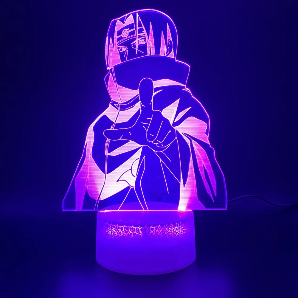 

Novelty Lights Naruto Anime Itachi Uchiha Figure Home Decoration Birthday Gift for Child Kids Bedroom 3d Led Night Light Lamp