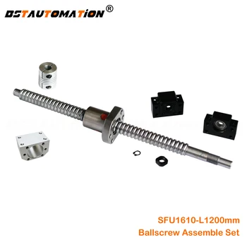 

SFU 1610 ballscrew 1200mm with end machined + SFU1610 ballnut housing + BK12 BF12 End support 6.35mm coupler SFU1610 Ball screw