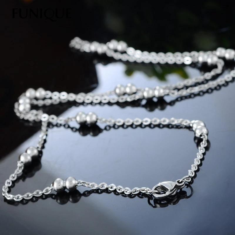 1PC Stainless Steel Flowers Necklace Square Lobster Clasp Bracelet 20cm