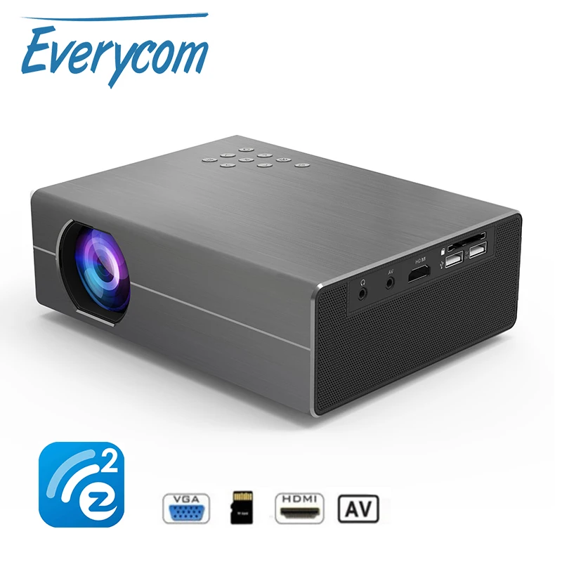 Everycom T400 Портативный проектор Микро светодиодный Кино видео HD USB hdmi для дома