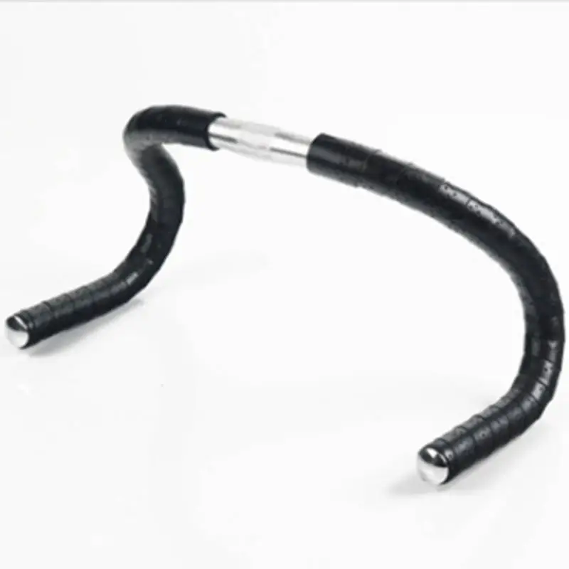 

2Pcs Cycling Cork Handlebar Tapes Road Sports Bike Bicycle Cork Handle Bar Black & 2 Bar Plug PU Leather Belt Strap
