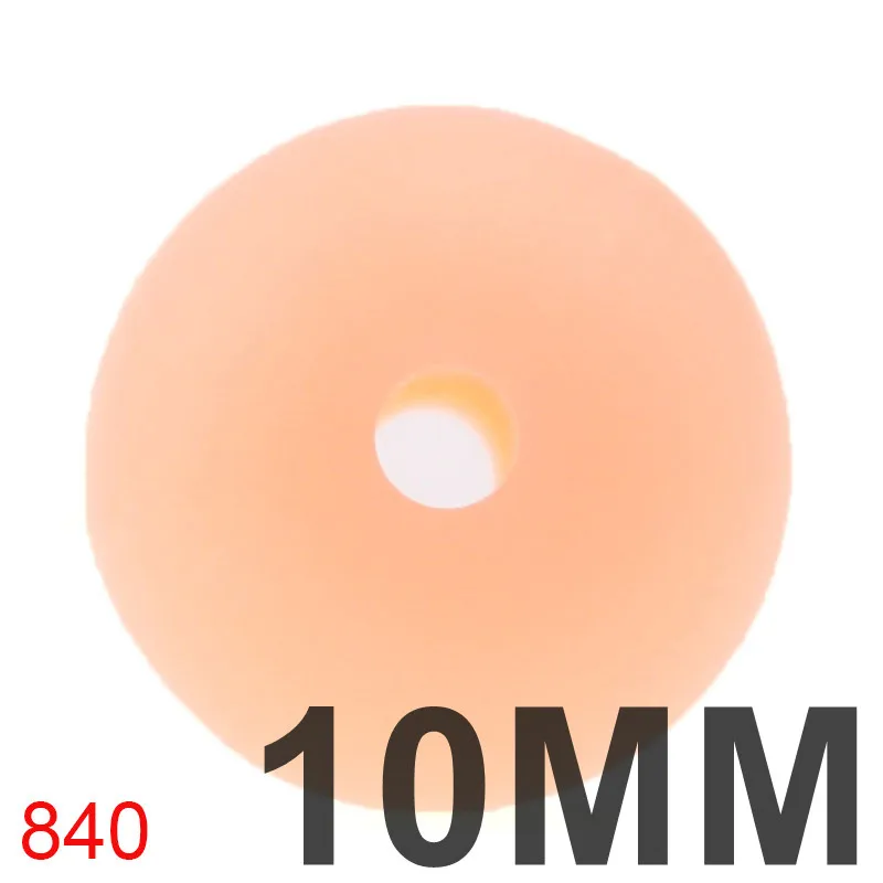 100 шт 10 мм круглые силиконовые прорезыватели свободные бусины для изготовления ювелирных изделий Bpa бесплатно Diy Детская соска для успокаивания цепи - Цвет: 840 Peach