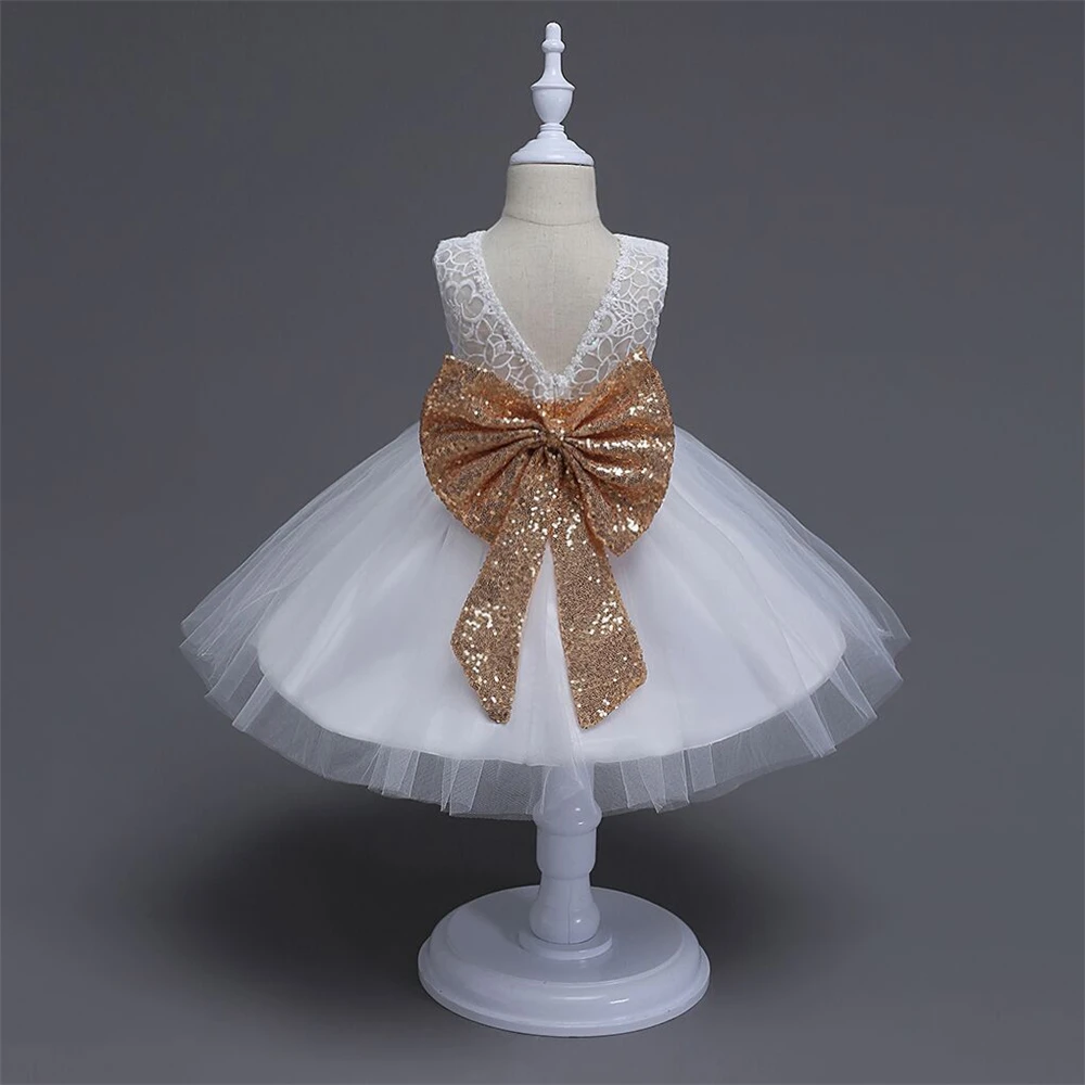 Yeedison Big Bow Baby Girls Dress 2018 Cute Children Costumes Sequined Kids Wedding Party Dresses For Girls Lace Princess Dress (14)