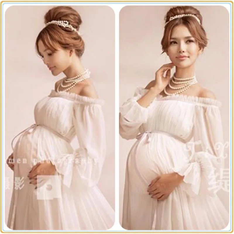 Королевский стиль белое кружевное платье для беременных реквизит для фотосессии беременность фотосессия для беременных длинное платье Ночная рубашка