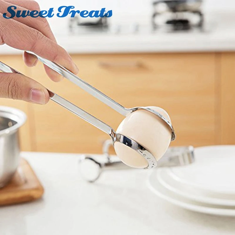 

Sweettreats Kitchen Cooking Tools 2pcs/lot Creative Stainless Steel Egg Tong Egg Clip Kitchen Gadgets