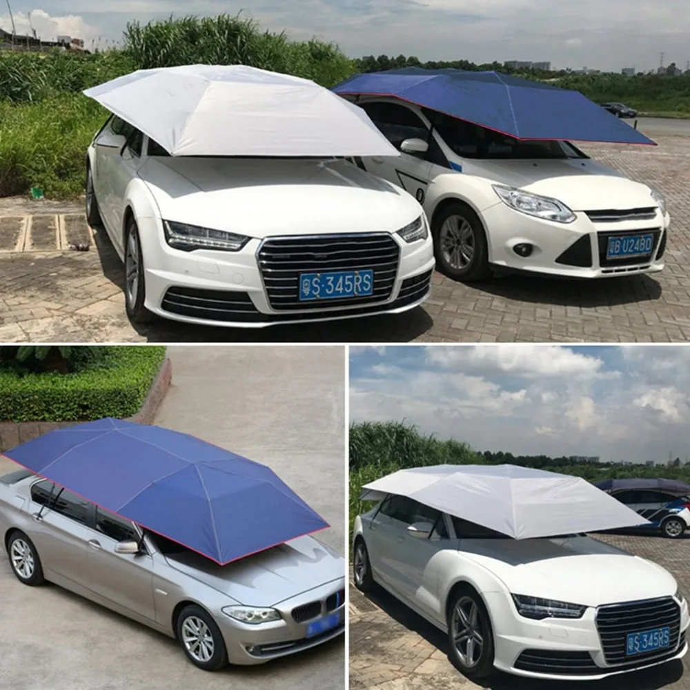 

Half Automatic Awning Tent Car Cover Outdoor Waterproof Folded Portable Car Canopy Cover Anti-UV Sun Shelter Car Roof Tent New