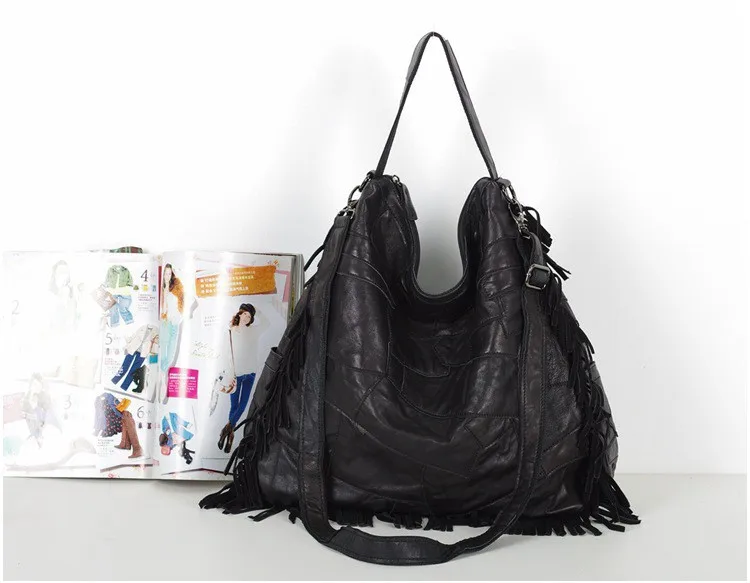 Хит, Модные Элегантные женские кожаные сумки, черные женские сумки-мессенджеры, брендовые дизайнерские сумки с кисточками, классические сумки-хобо