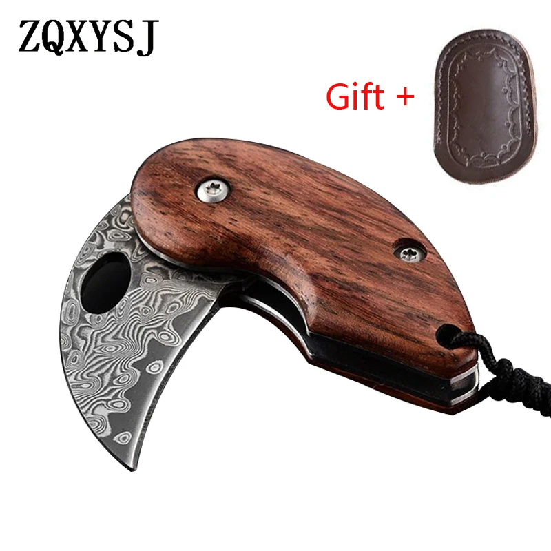 Купить Складной охотничий нож для выживания тактический нож Дамаск портативный EDC Karambit ручка Csgo Карманный фиксированным лезвием Открытый Кемпинг ...