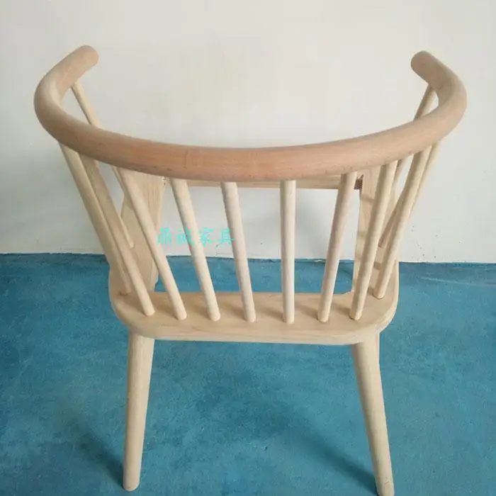 modern Nordic no paint wood Princess chair, hotel leisure armrest dining chair, Windsor office chair dining room chairs