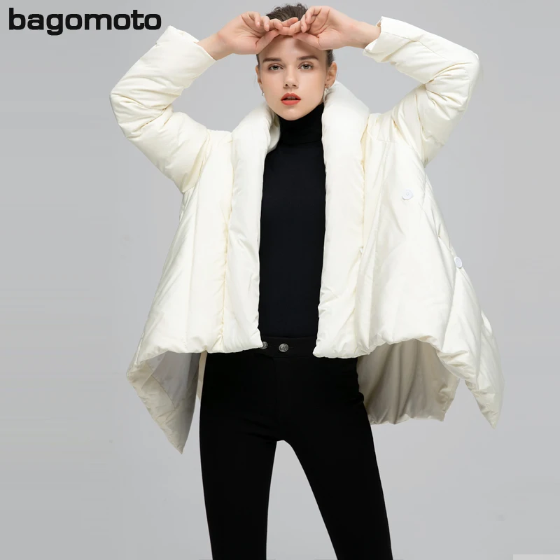 Женская куртка накидка Bagomoto свободная пуховик большого размера на зиму 2019|Парки|