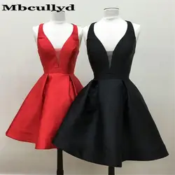 Mbcullyd короткие платья для выпускного вечера для женщин 2020 сексуальные v-образным вырезом Короткие мини нарядные платья для вечеринок