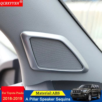 

QCBXYYXH Car Styling ABS Car Front Door Internal Sticker A Pillar Speaker Sequins Auto Decoration Fit For Toyota Prado 2010-2018