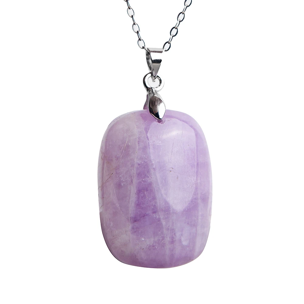

Genuine Natural Purple Kunzite Cat Eye Pendant Gemstone Women Men 28x23x10mm Fashion Water Drop Crystal Reiki Jewelry AAAAA