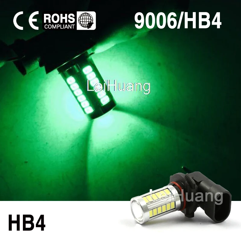 

2x 9006 HB4 LED Bulb 33 SMD LED Chip Car Fog Light 360 Degree DRL Fog Lamp Light green