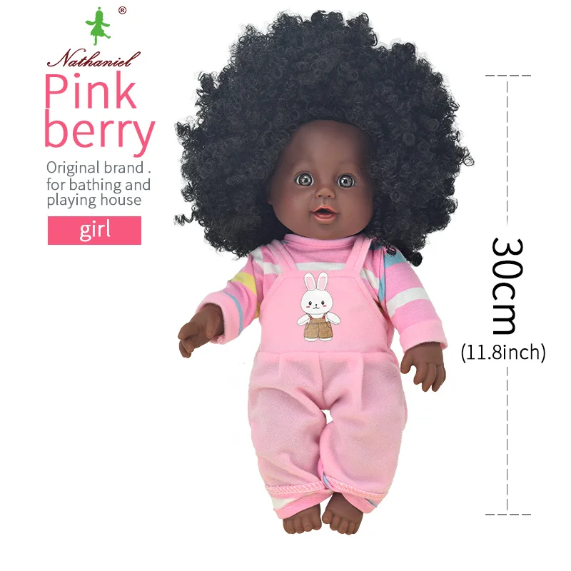 Африканская девочки! Черная кукла-младенец, 12 дюймов, американский силикон, bebe, модные куклы, reborn baby girl boneca corpo, силиконовый поп-мальчик - Цвет: 15